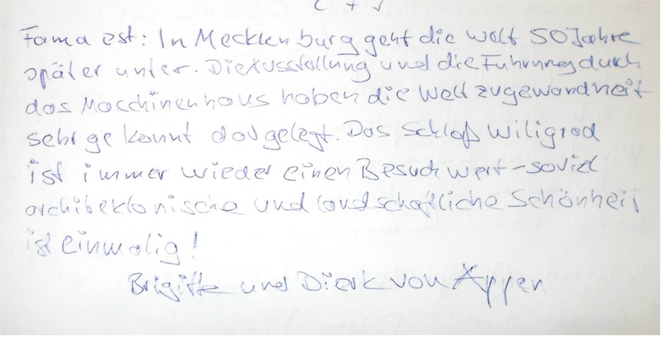 Gästebucheintrag