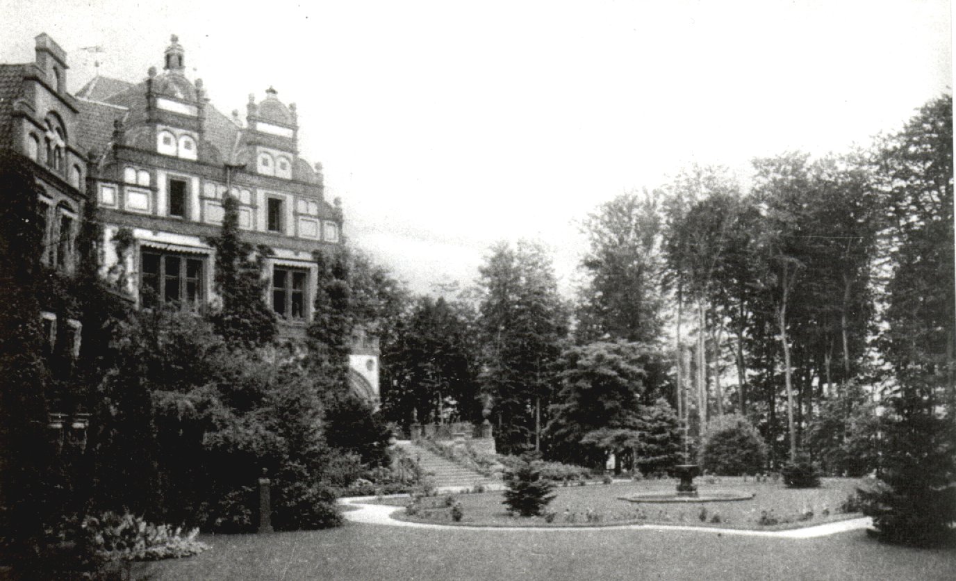 Schloss Mit Garten Und Tauffünte Historisches Bild